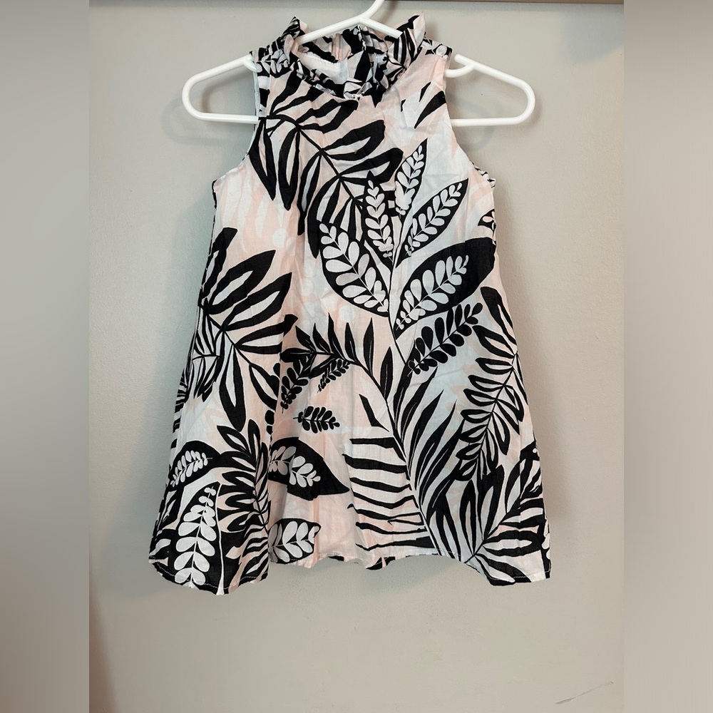 Janie and Jack 100% Cotton Palm High-neck Sleeveless Dress